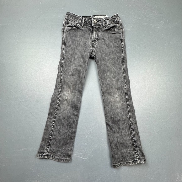 Volcom Kids Boys Jeans Size 7 Grey Slim Tight Fit Adjustable Waist Denim Stretch - Picture 1 of 14